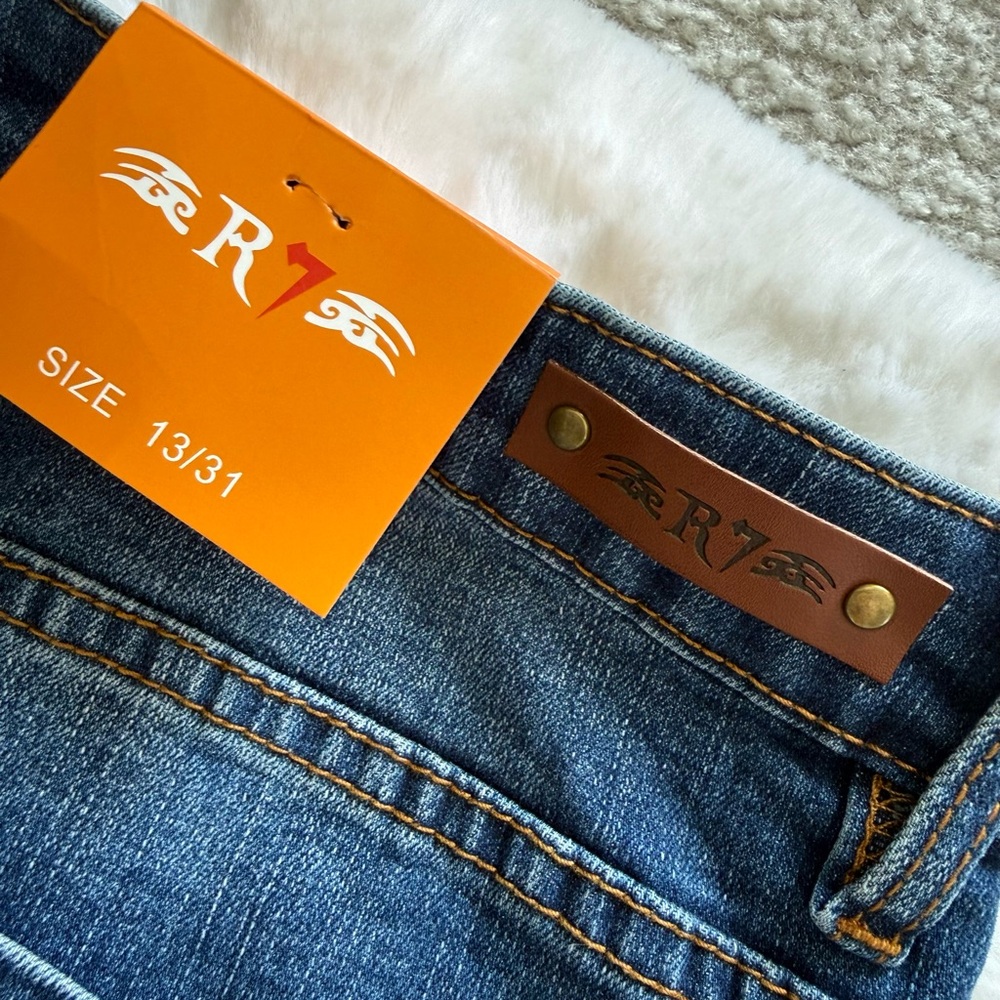 NWT R7 High Rise Distressed Bootcut Jeans - Picture 8 of 9